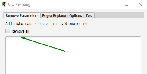 Remove all url parameters with Screaming Frog